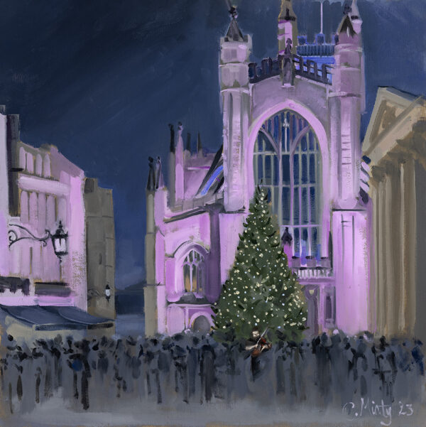 Bath Abbey Xmas Illuminations - by Charles L.W. Minty