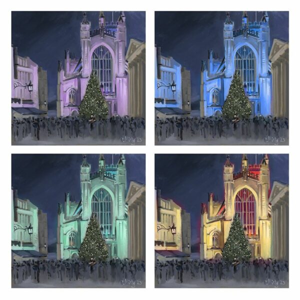 Bath Abbey Xmas Illuminations - by Charles L.W. Minty