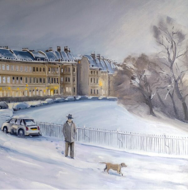 Lansdown Crescent in the Snow - by Charles L.W. Minty